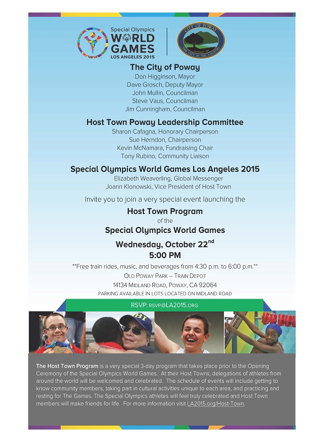 Special Olympics World Games Annoumcement Invitation